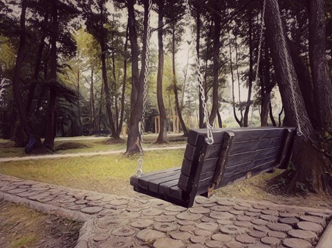 A lonley love bench