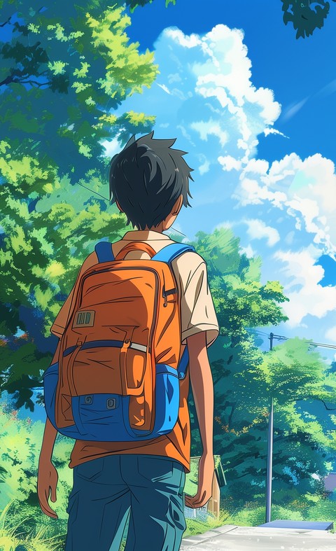 Anime boy school