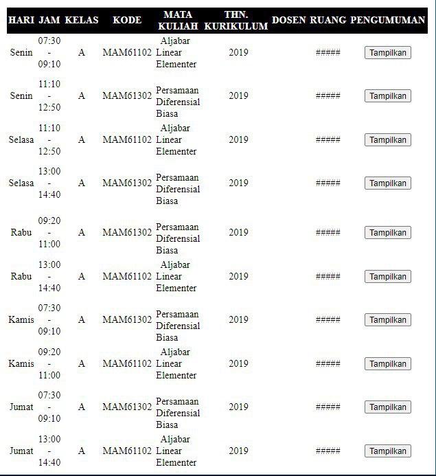 Jadwal Semester Pendek 2020