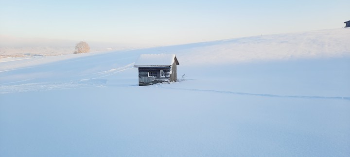 cottage in winter