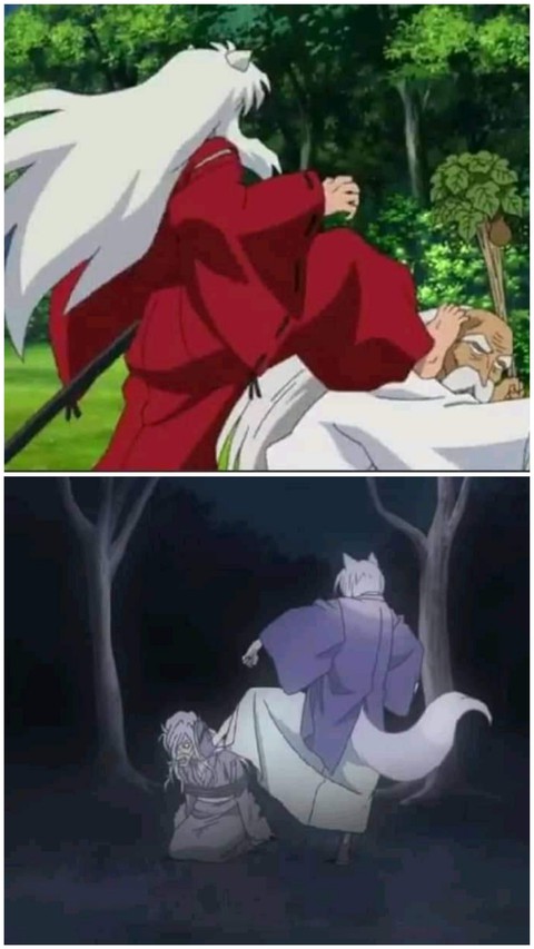 Same reaction Inuyasha and Tomoe