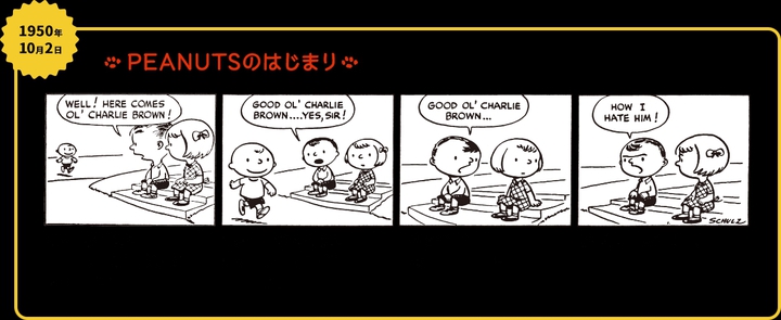 Peanuts debut - the very first comic strip
