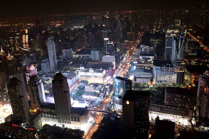 night view from the top of Baiyoke Sky Hotel