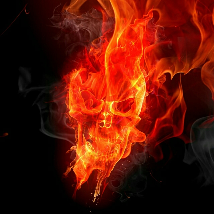 skull on fire