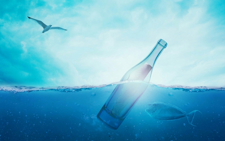 bottle in the sea