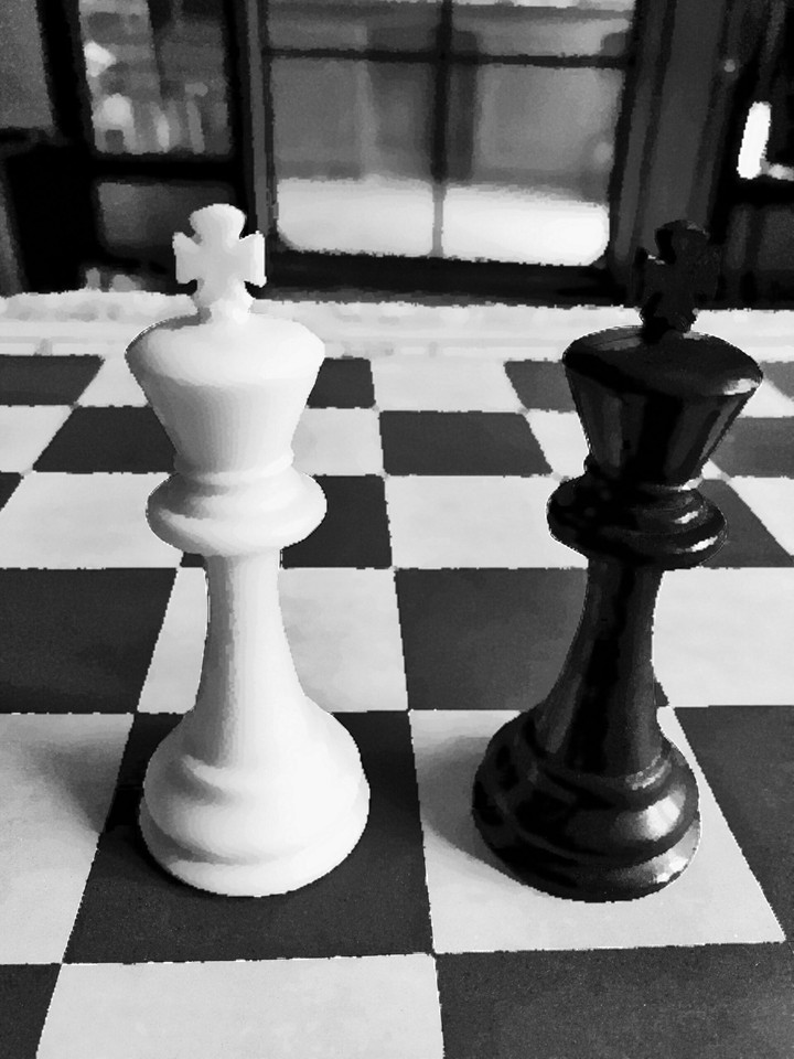 black and white