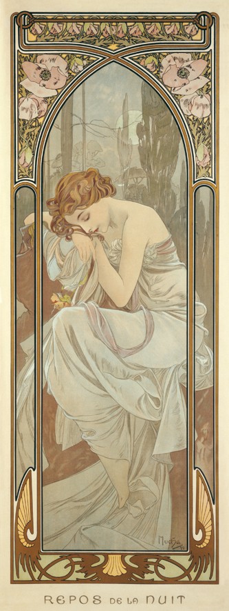 Repos de la nuit, Alphonse Mucha