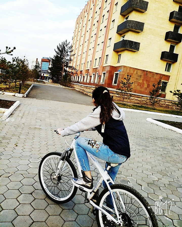 Biking.