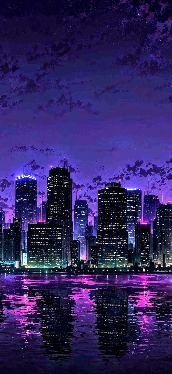 רקעים city, purple
