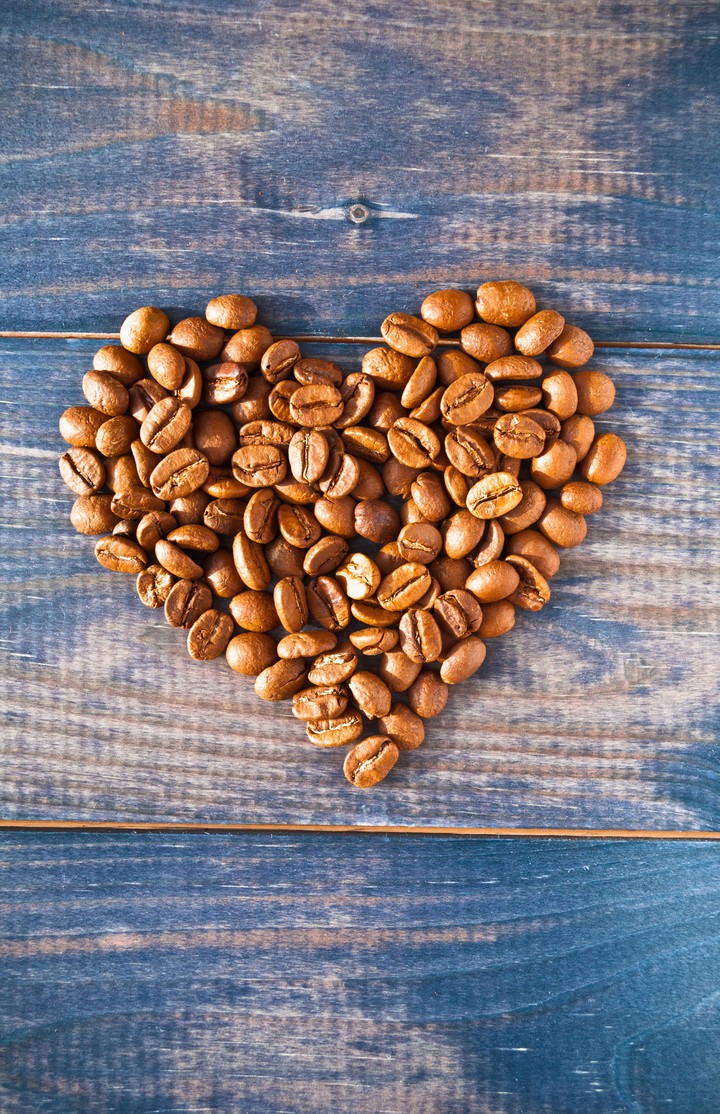 corazón de café