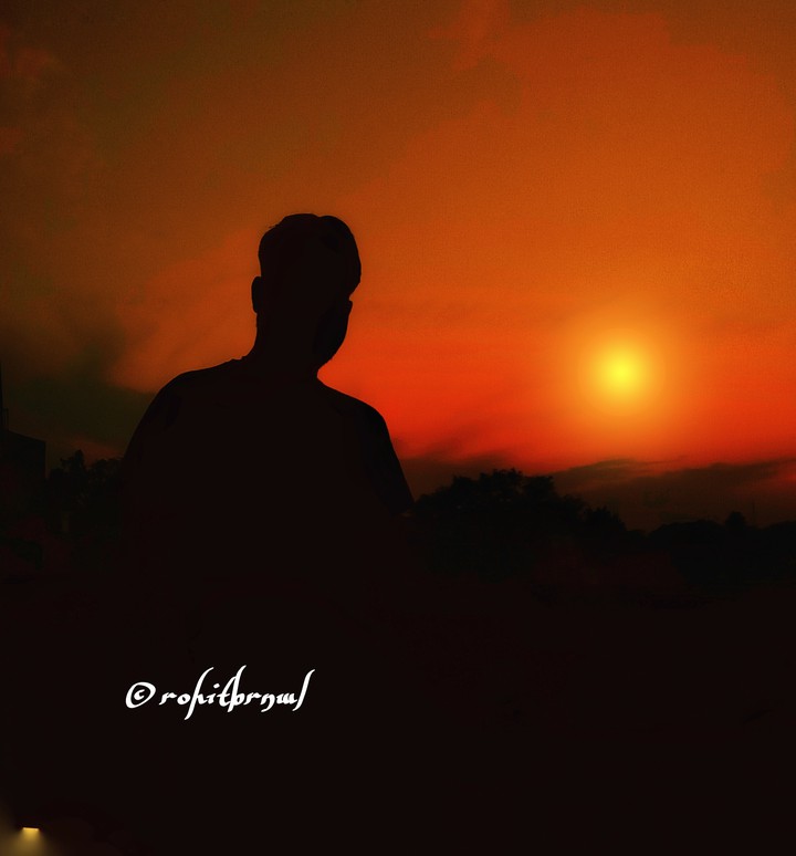 Shadow pic with sun set ❤️❤️