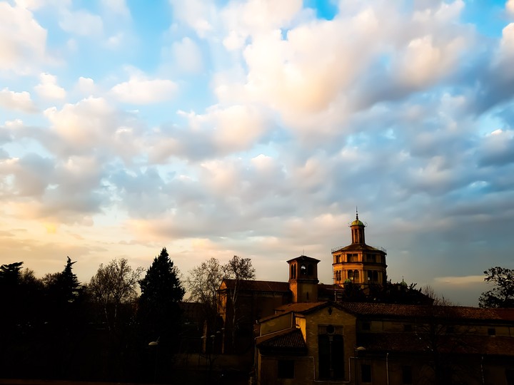 sunset and church