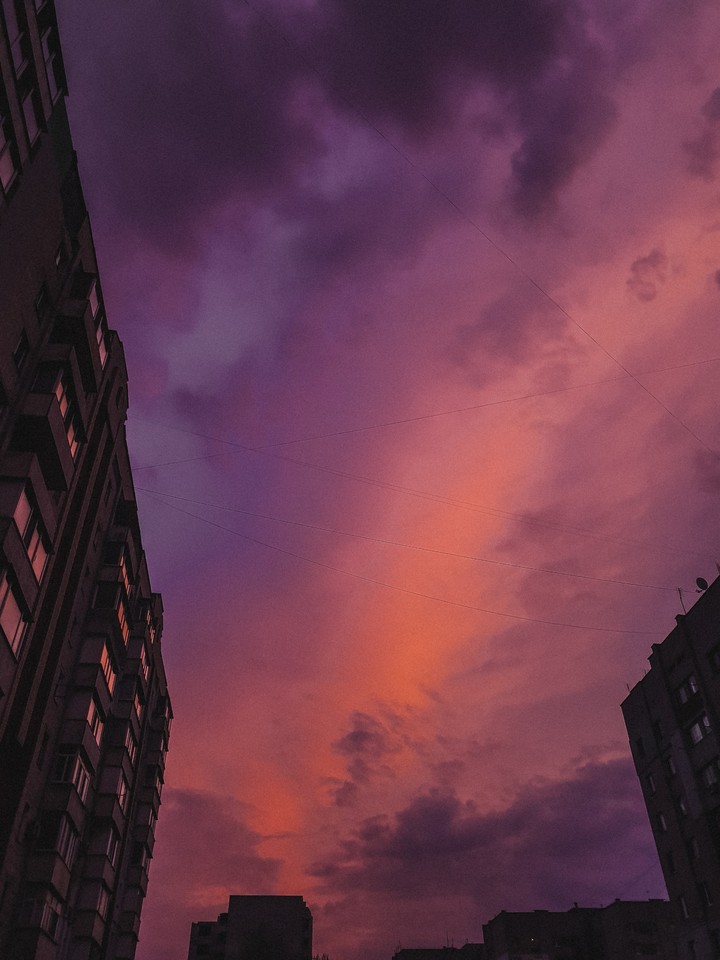 Sunset at the city