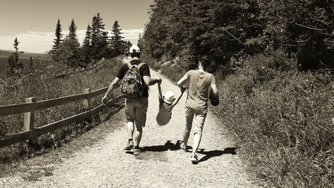 hiking with my father and my sister ^•^