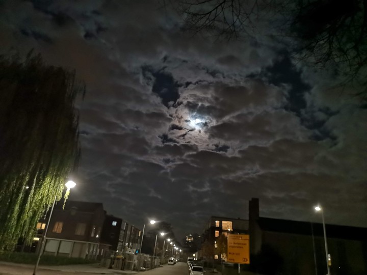 At night