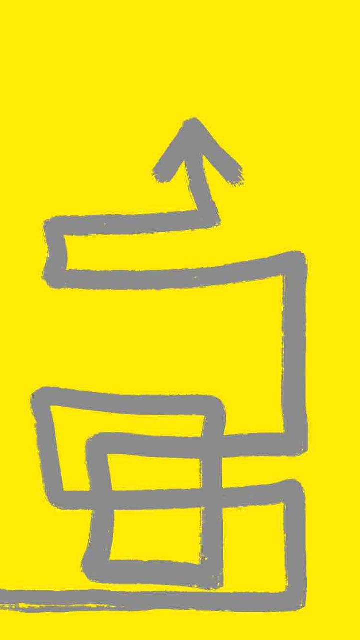Gray arrow on yellow background