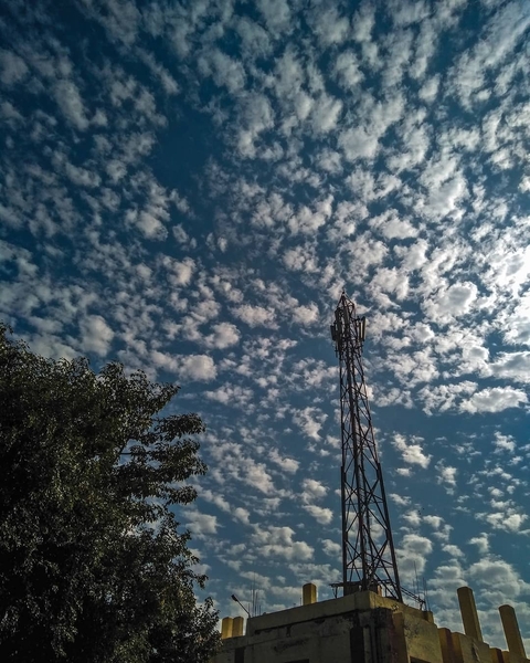 clouds and tower