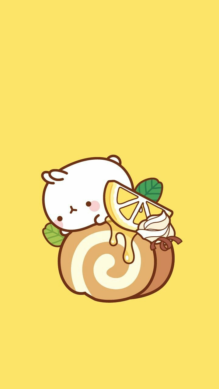 cute rabbit with lemon rollcake