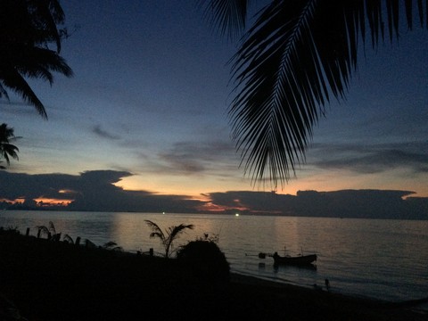 Sunset time on a cosy beach in Samui