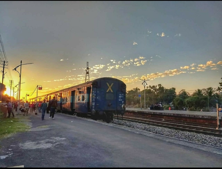 beautiful sunset view at station #india