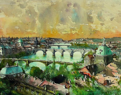 Praga, watercolor