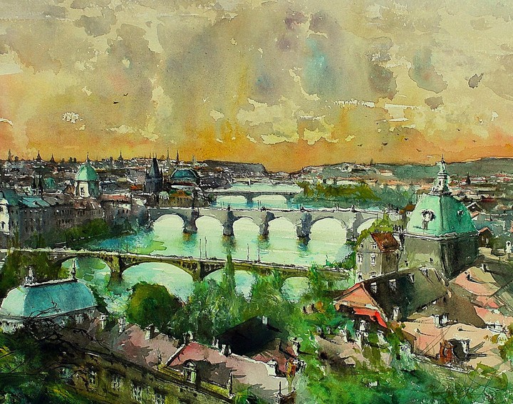 Praga, watercolor