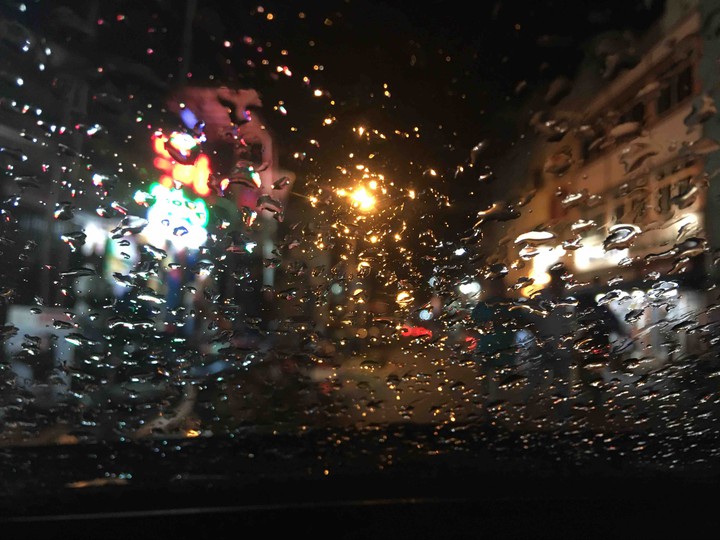 rain drops in glass