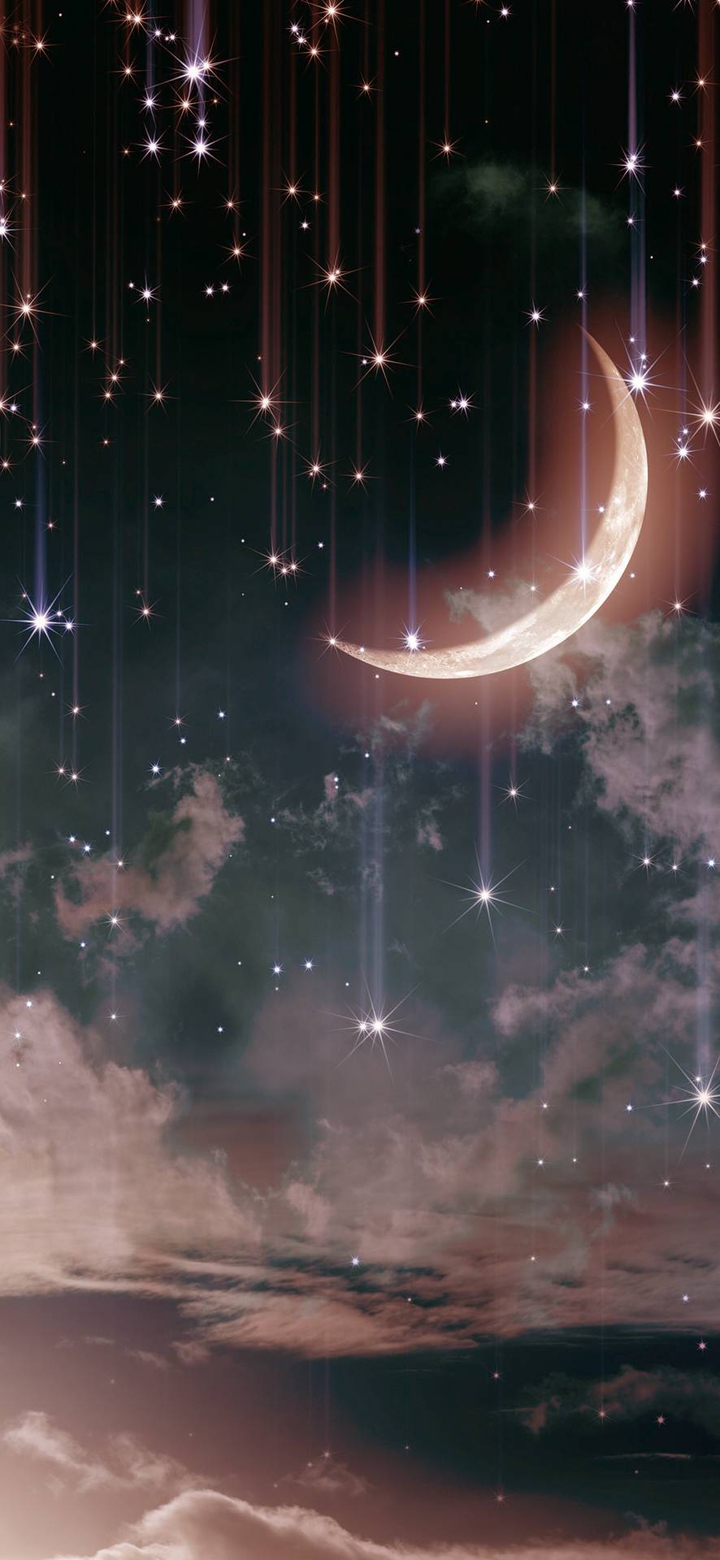 moon shooting stars