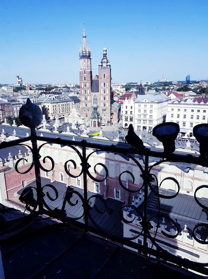 view from the town hall on the church of Mariacki