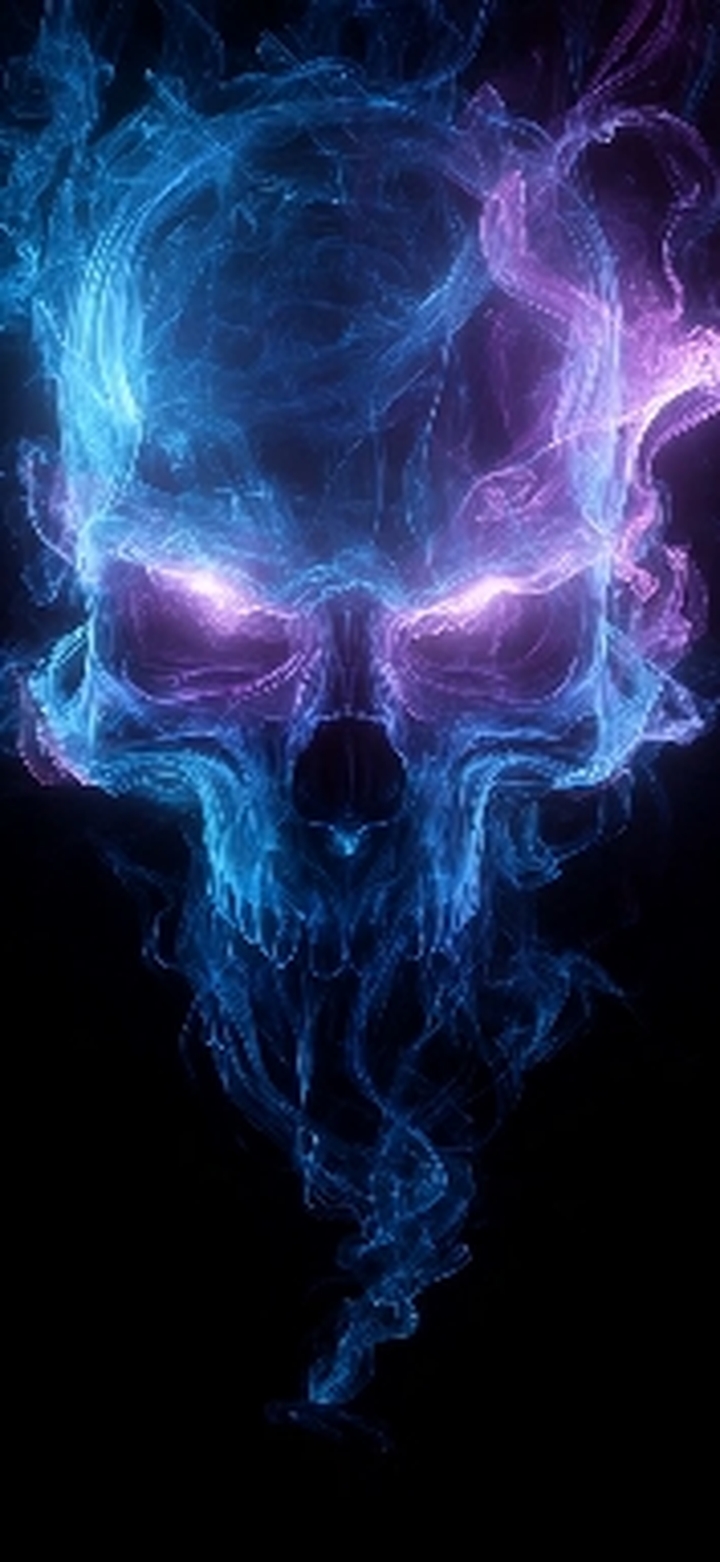 Neon Smoke Skull