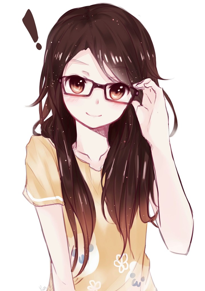 cute anime girl with glasses
