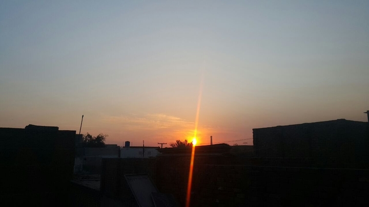 Sunset with a ray. ❤