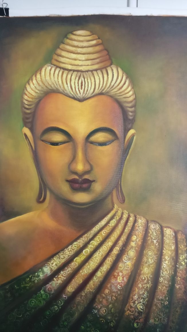 Lord Buddha (in oil) by me
