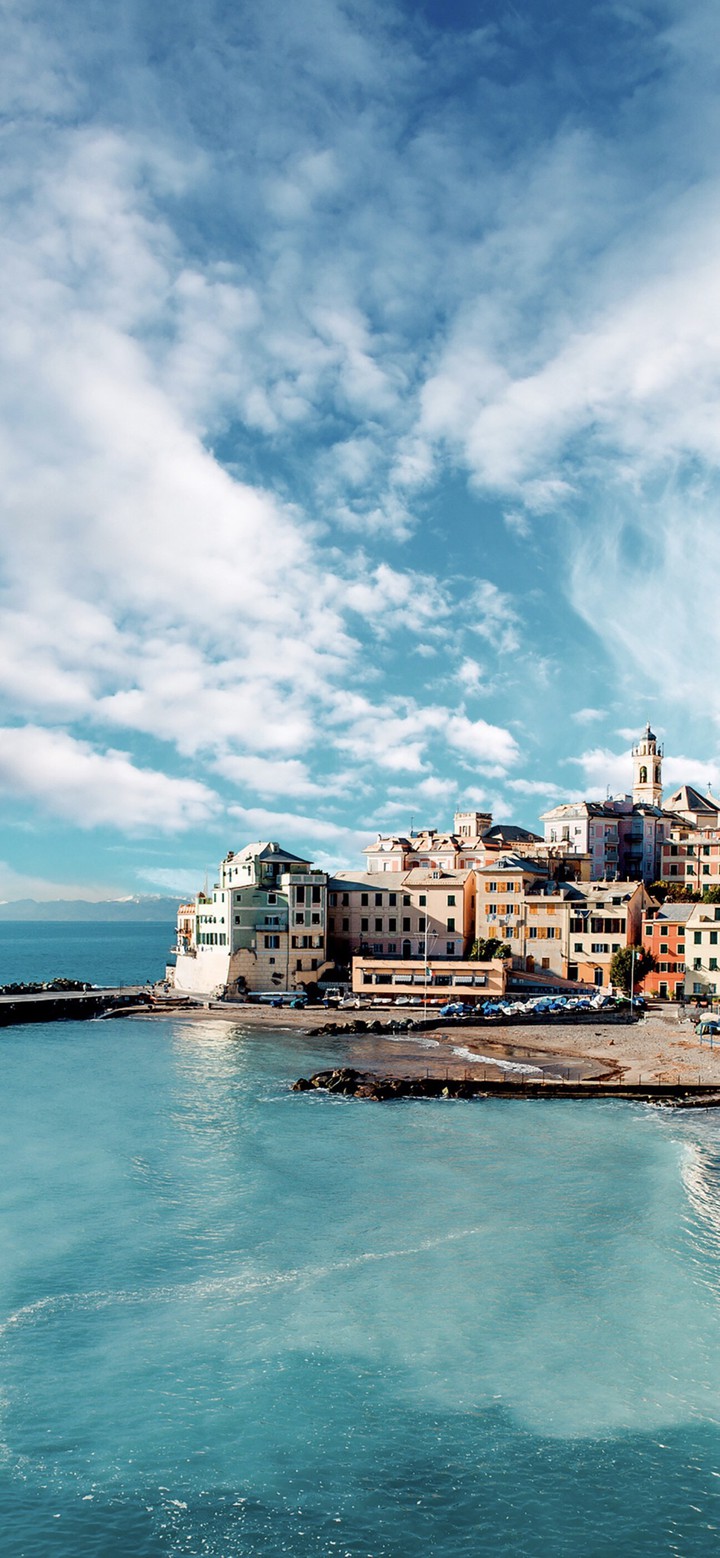 beautiful building ocean nature sunlight vibrant wallpaper