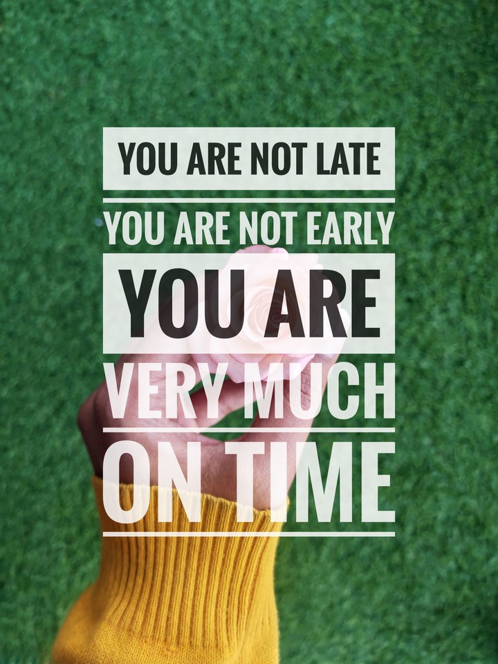 Everyone is running their own race, in their own time.
