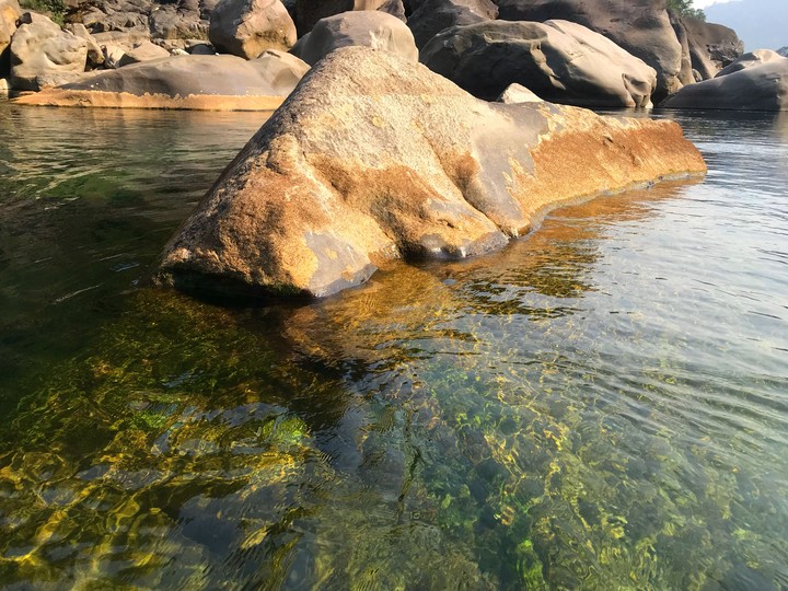 Umngot River in Shnongpdeng, Meghalaya India