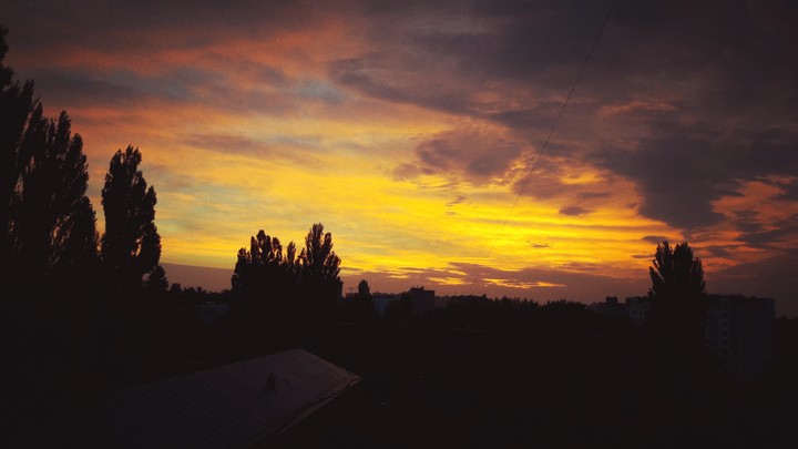 Beautiful sunrise in Kyiv.