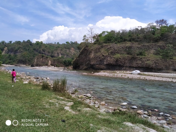 Mountain and flowing river