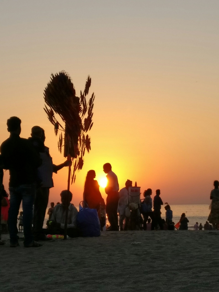 Sunset at Juhu Beach, Mumbai