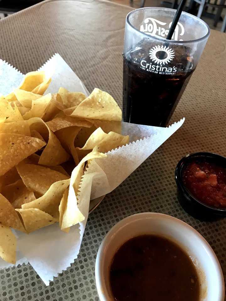 Chips and Salsa plus Dr Paper soda