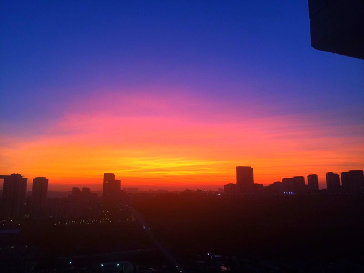 Sunset in the city