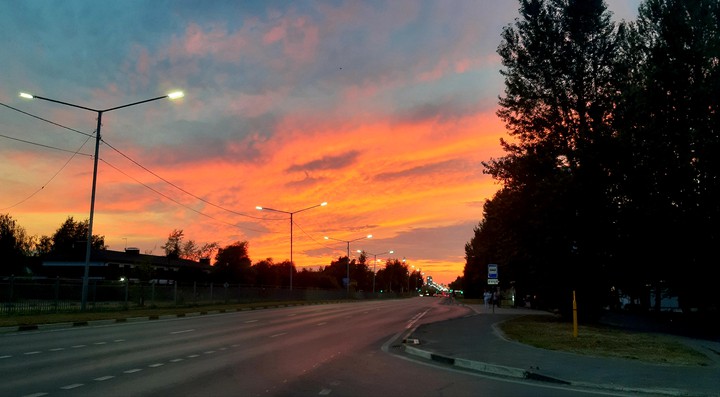 Sunset in the city