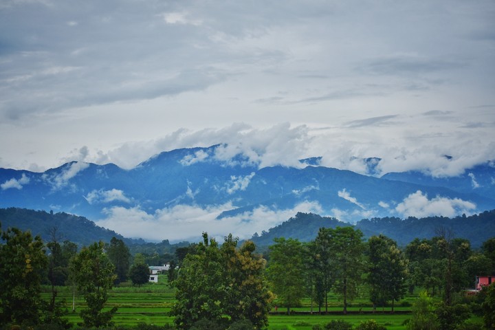 The mountains view