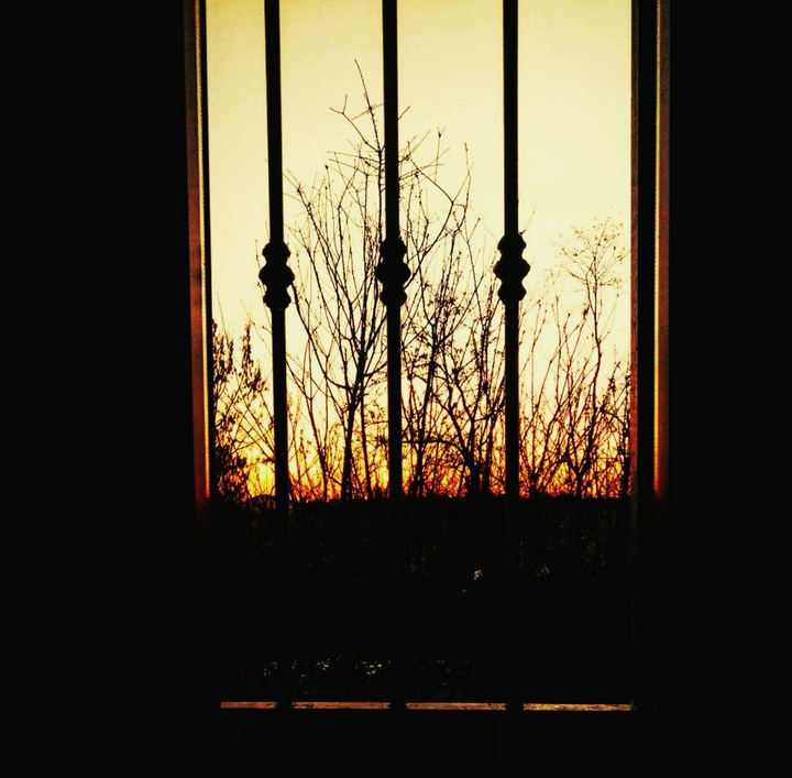 sunrise through window