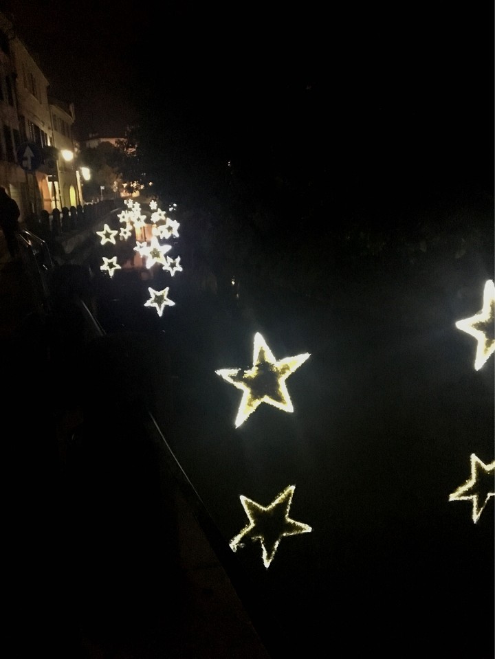 beautiful stars Christmas times near Treviso Italy