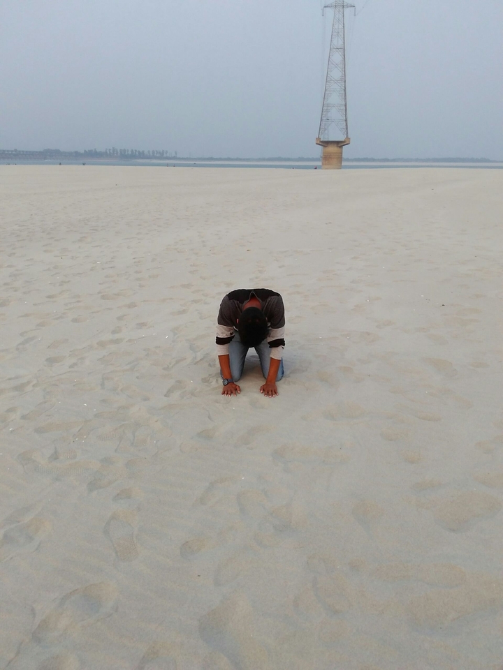 Alone Boy on Sand