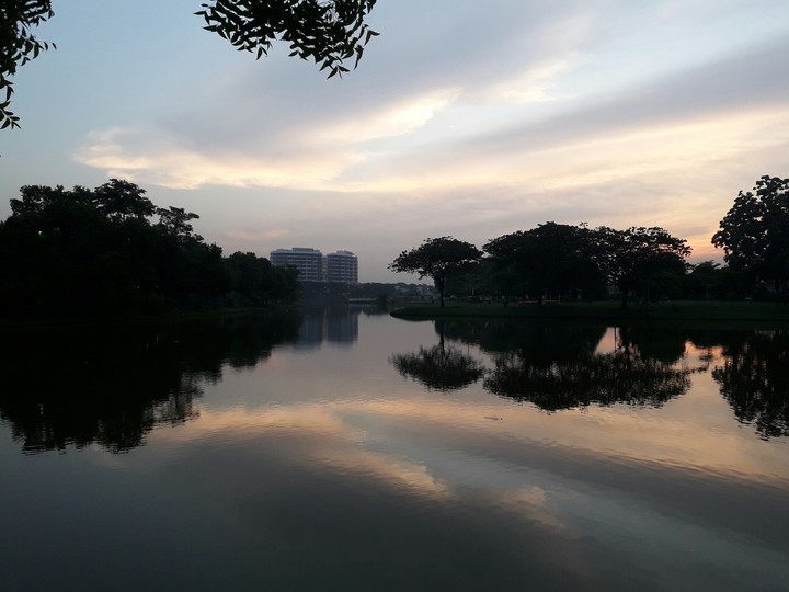 Sunset at pond side