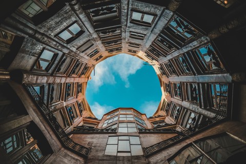 Building Facade Bottom View