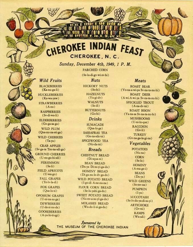 Cherokee Menu