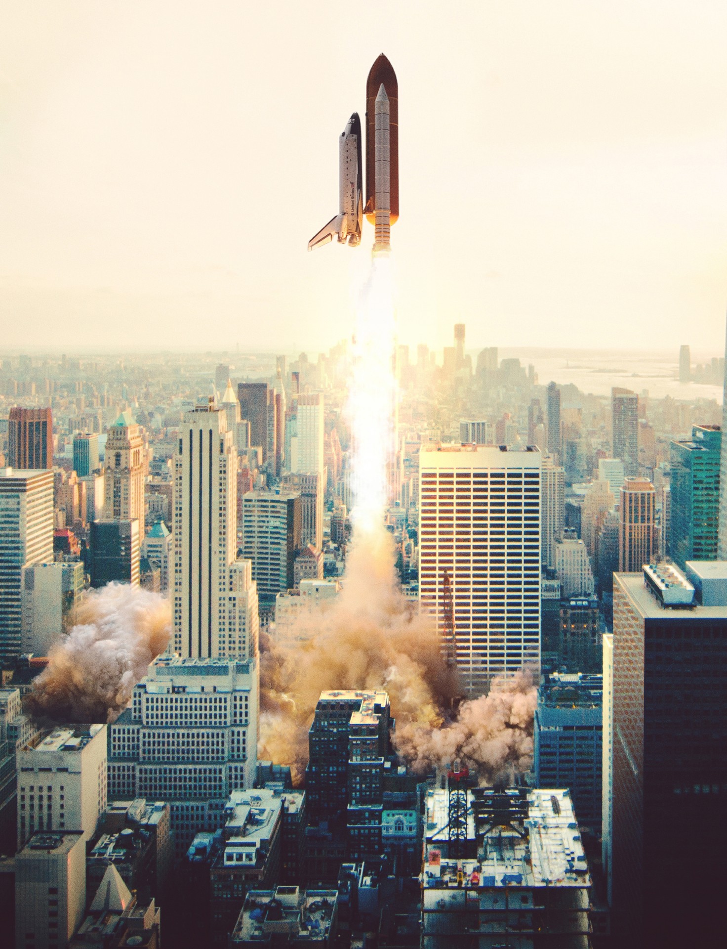 обои spaceplane, Skyscraper